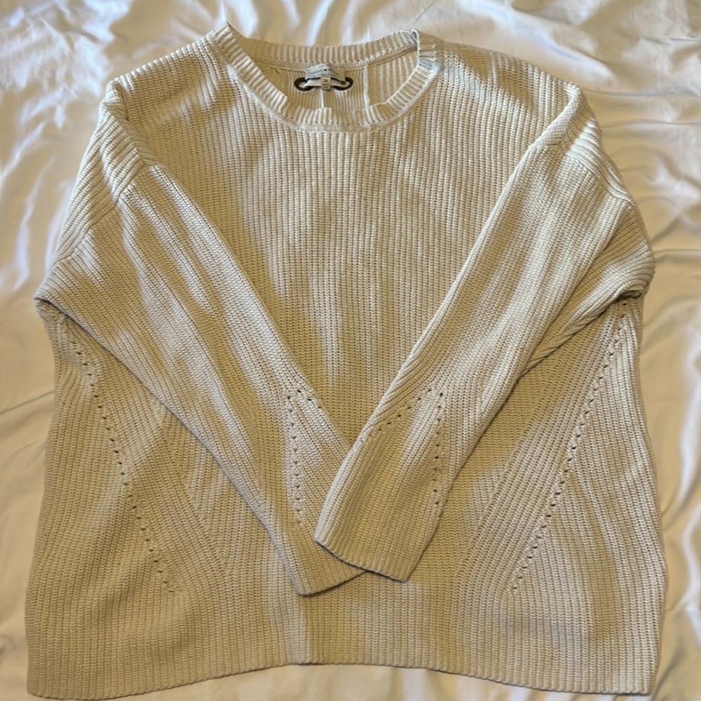 Lucky Brand Pullover Lace Up Back Chunky Knit Sweater